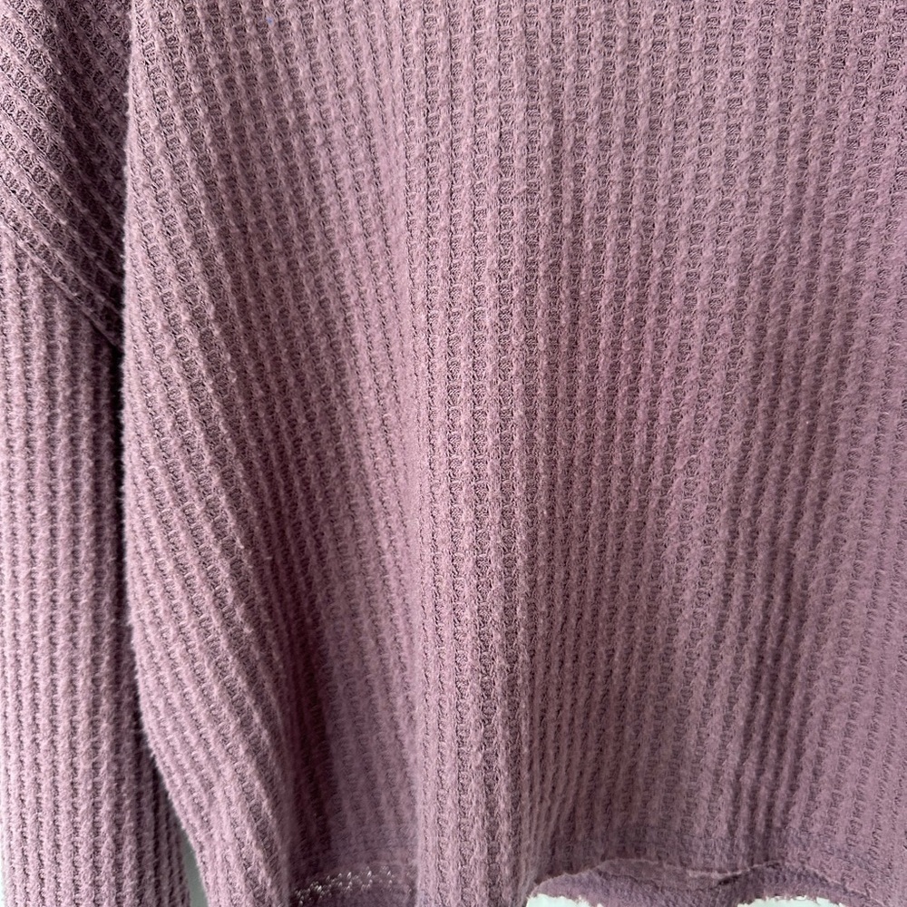 Wild Fable Purple Cropped Waffle Knit Turtleneck Sweater - Picture 2 of 3